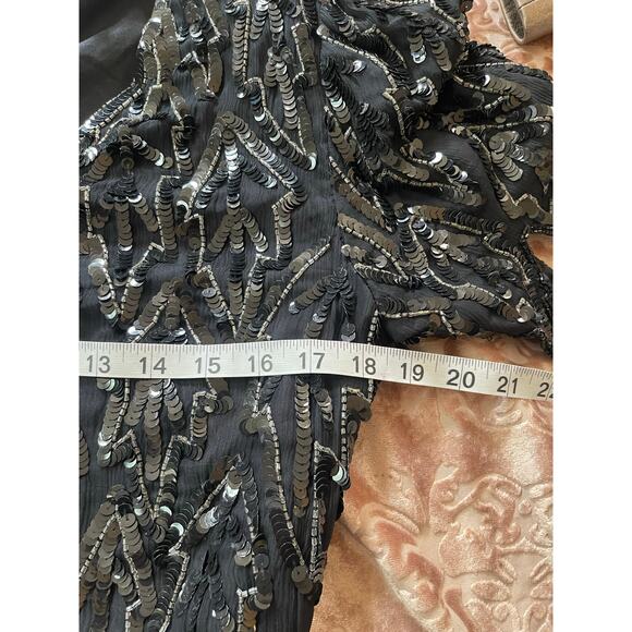 Vintage 80s‎ full beaded and sequin silk mini dress size medium - Picture 5 of 6